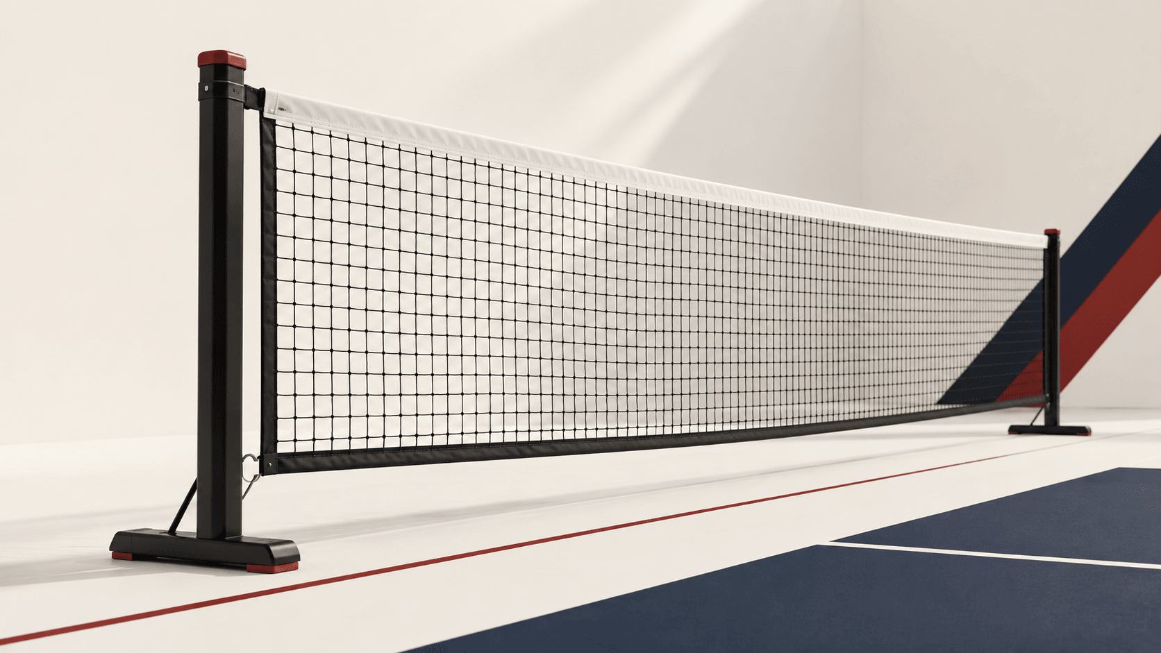 Professional pickleball match on elite outdoor court with stadium lighting, intense competitive atmosphere, deep shadows